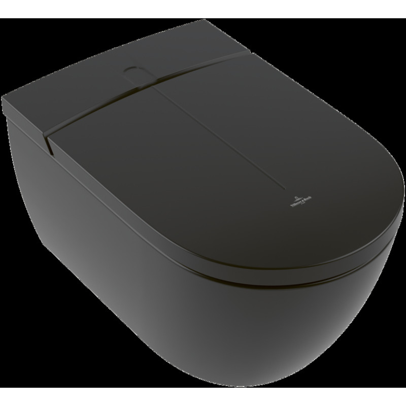 Villeroy & Boch pods ViClean-I200 Rimless, stiprināms pie sienas, 385x595 mm, ar bidē funkciju, pure black  CP
