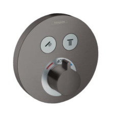 Hansgrohe termostata ShowerSelect S  virsapmetuma daļa, ar 2 izejām, brushed black chrome