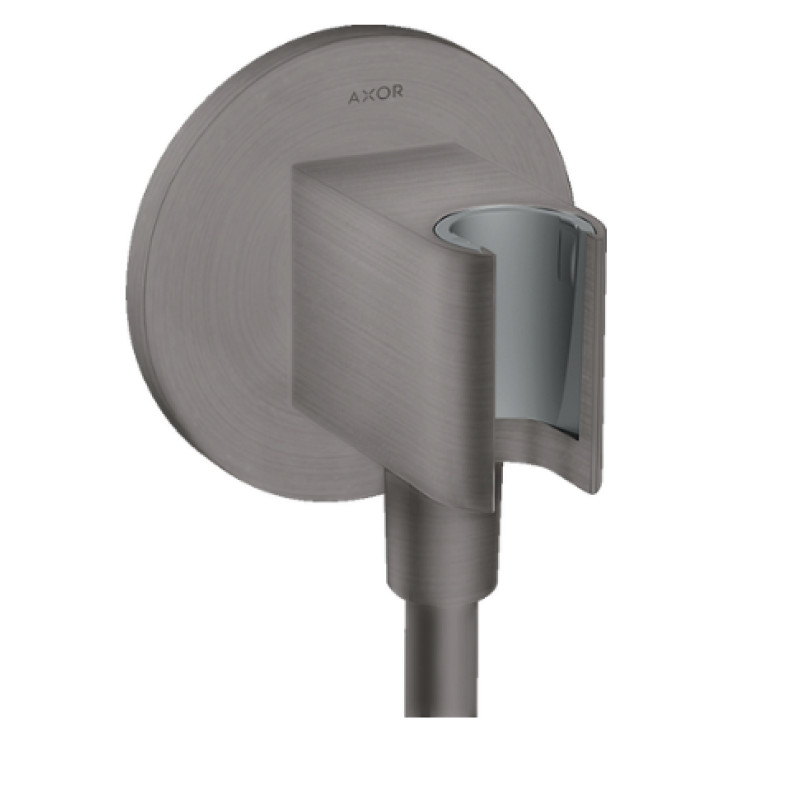 Hansgrohe dušas izvads ar dušas galvas turētāju Fixfit Porter Round, Brushed Black Chrome