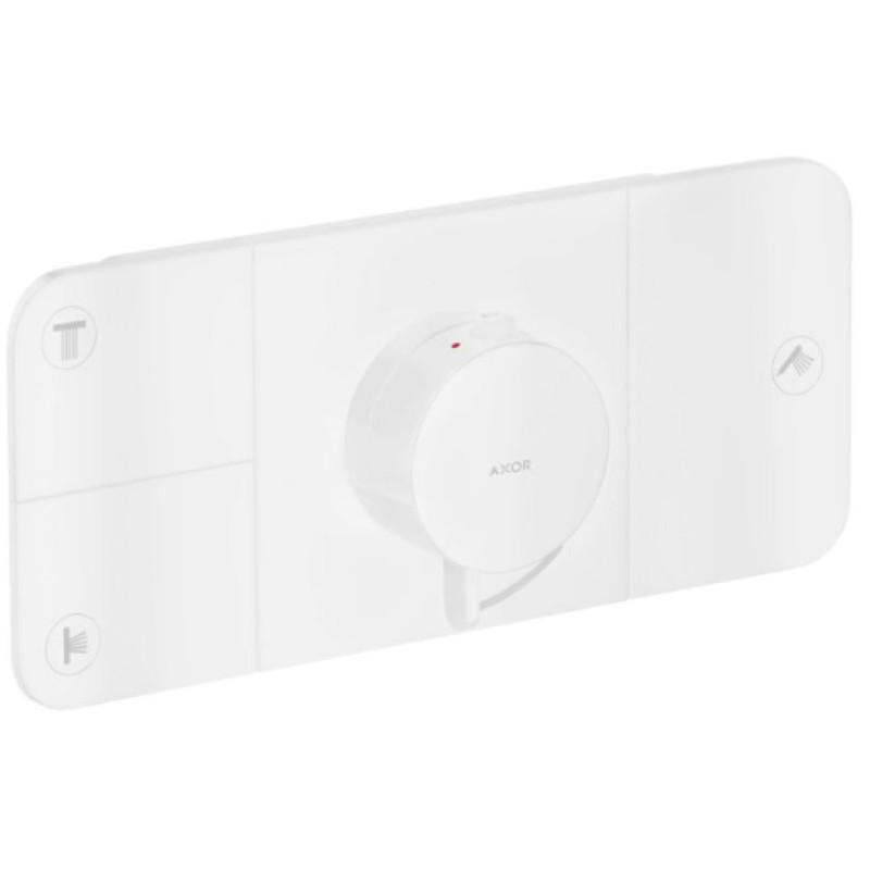 Hansgrohe iebūvējamā termostata Axor One virsapmetuma daļa, ar 3 izejām, matt white