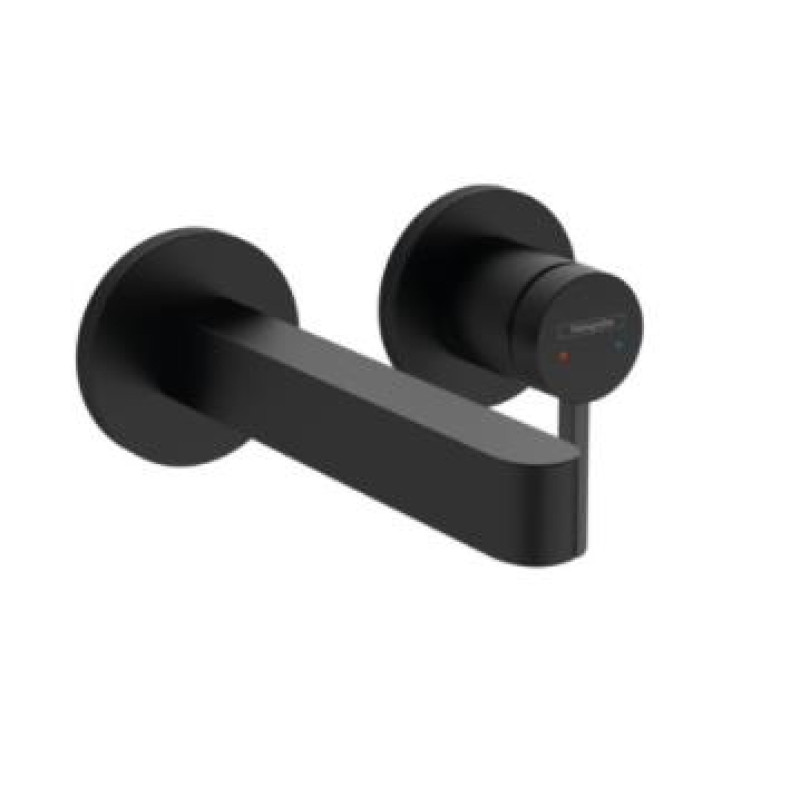 Hansgrohe izlietnes maisītāja Finoris virsapmetuma daļa, 2 MC, iztece 165 mm, no sienas, matēta melna