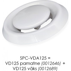 Europlast difuzors plastmasas, Ø125mm, bez porolona, bez atsperēm