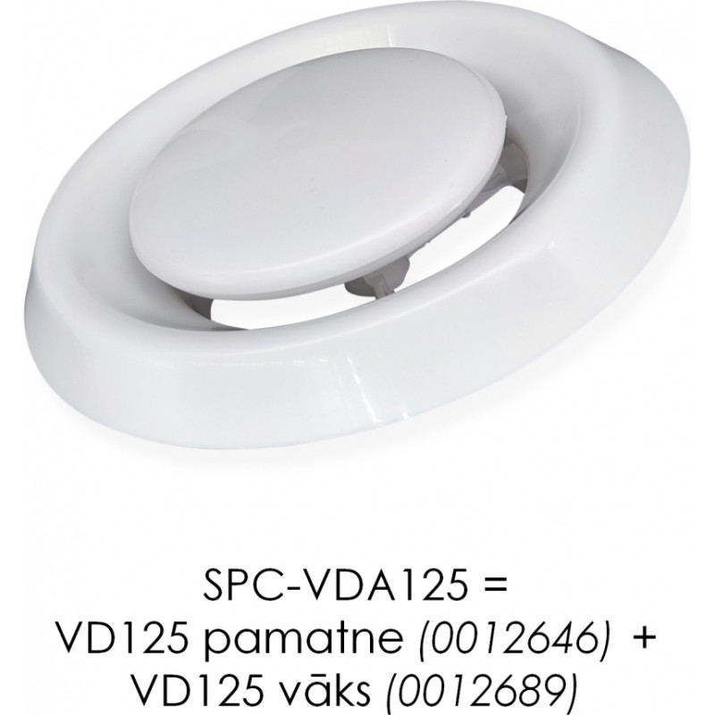 Europlast difuzors plastmasas, Ø125mm, bez porolona, bez atsperēm