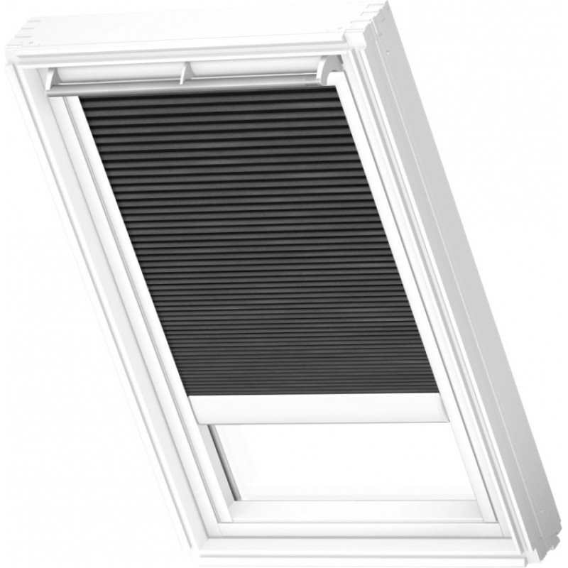 Velux FMC Energoefektīvās gaismu necaurlaidīgās žalūzijas ar elektrisko vadību, ar baltām sliedēm, MK06, 78x118cm, melnas