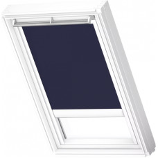 Velux DSL Gaismu necaurlaidīgas jumta logu žalūzijas ar solāro vadību, ar baltām sliedēm, PK08, 94x140cm, tumši zilas