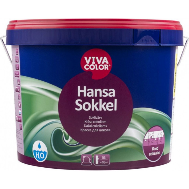 Vivacolor Hansa Sokkel Ūdens bāzes krāsa cokoliem, matēta, bāze A, 9L
