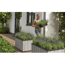 KETER Sequoia Duotech Medium puķu pods, pelēks / gab