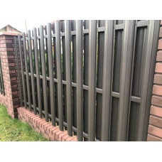 Profilēta metāla žoga štaketas POLO PMx2 RAL8019 (Pelēki Brūna) 1650mm / gab