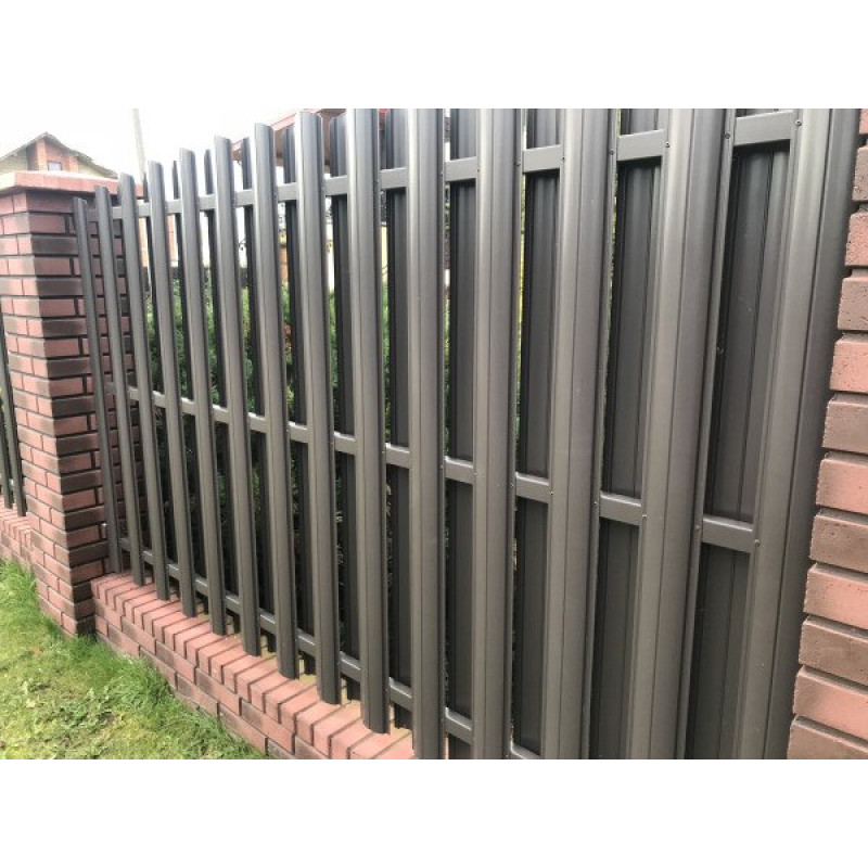 Profilēta metāla žoga štaketas POLO PMx2 RAL8019 (Pelēki Brūna) 1650mm / gab