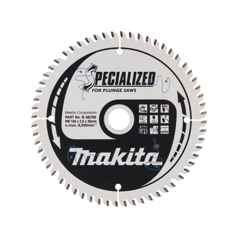 Makita Accessories Griešanas disks MAKITA MDF un laminātam 165x20x2.0 60T MDF