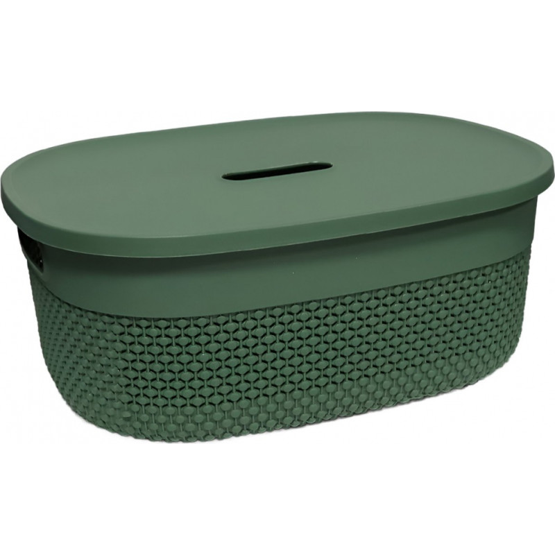 Artflow Grozs ar vāku Deny 38x28x15cm, zaļš