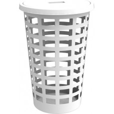 NHG Veļas grozs Boston 54L apaļš ar vāku, balts