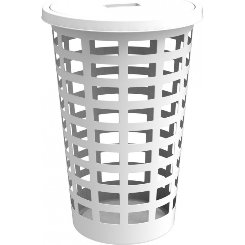 NHG Veļas grozs Boston 54L apaļš ar vāku, balts