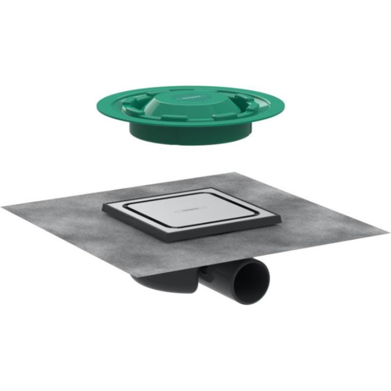 Hansgrohe dušas traps RainDrain Spot, 150x150 mm, horizontāls, brushed stainless steel