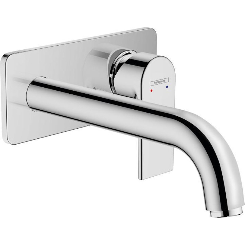 Hansgrohe izlietnes maisītāja Vernis Shape virsapmetuma daļa, 2 MC, iztece 207 mm, no sienas, hroms
