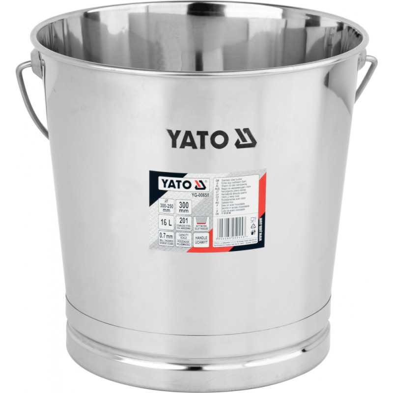 Yato Pārtikas spainis 16L, YG-00651, YATO, nerūsējošā tērauda, ērta roktura, viegli tīrāms