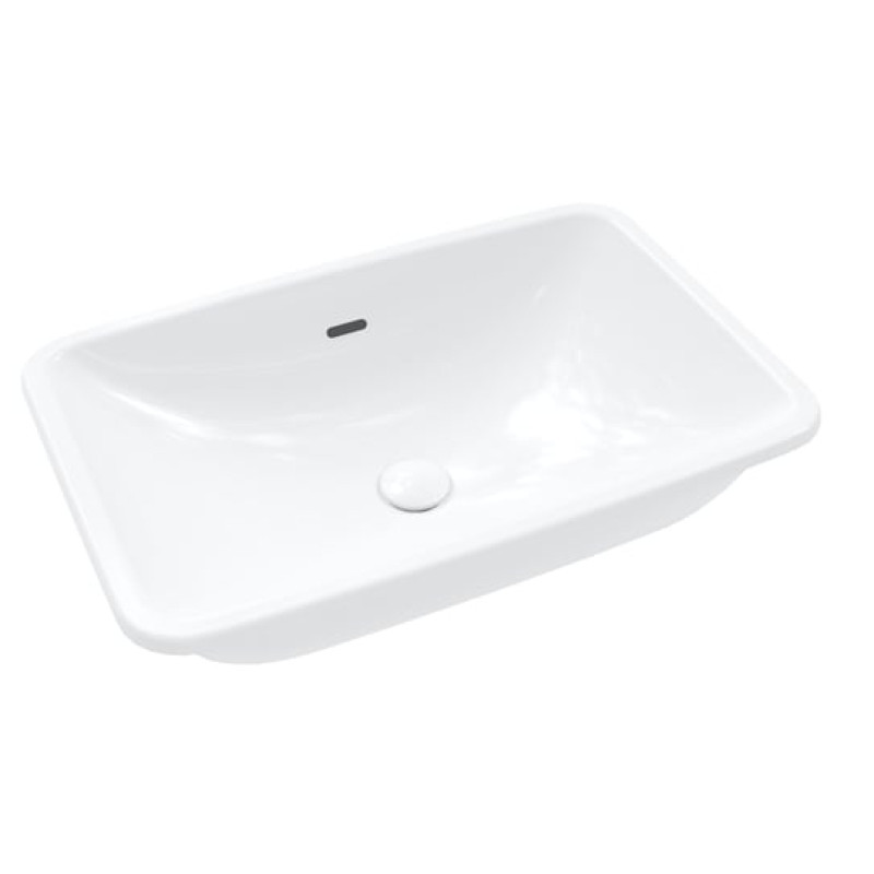 Villeroy & Boch izlietne Loop & Friends, 615x380 mm, h=185mm, zem virsmas, ar pārplūdi, balta Alpin CeramicPlus