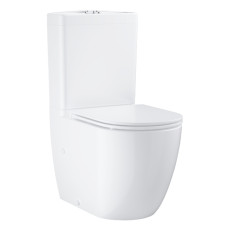 Grohe pods ar QR/SC Slim vāku BauCeramic rimless, 365x627 mm, universāls izvads, pievads no sāniem, balts