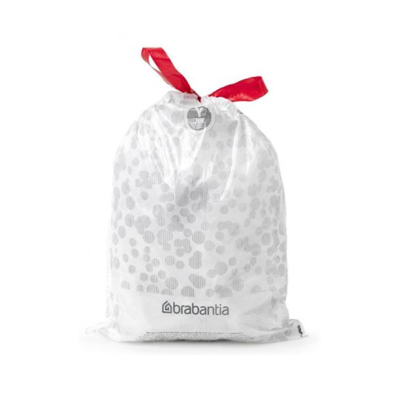 Brabantia atkritumu tvertnes ielikņi Y, 20l,  10 maisi rullītī, balti
