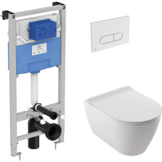 Ideal Standard pods ar SC vāku Sapphire rimless, rāmis ProSys, balts taustiņš Oleas M1, balts