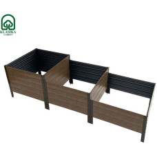 Paaugstinātā dārza dobe KLASIKA Woodlook trepjveida pelēka 225x75 cm, h-50-40-30 cm / gab