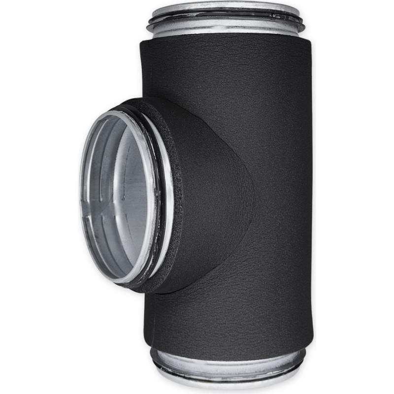 Europlast izolēts trejgabals metāla, Ø125-Ø100mm ar gumijām, presēts, izolācija 19mm