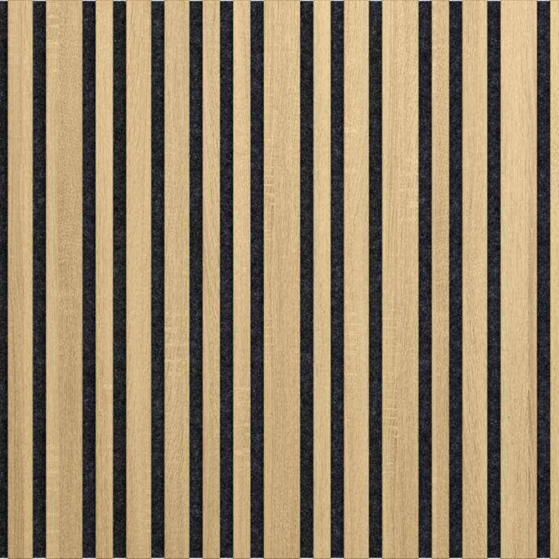 Illi Tremolo Akustiskais sienas panelis, finierēts, melns filcs, 600x2420x18mm, ozols