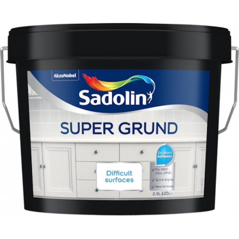 Sadolin Super Grund Gruntskrāsa grūti apstrādājamām virsmām 2.5L