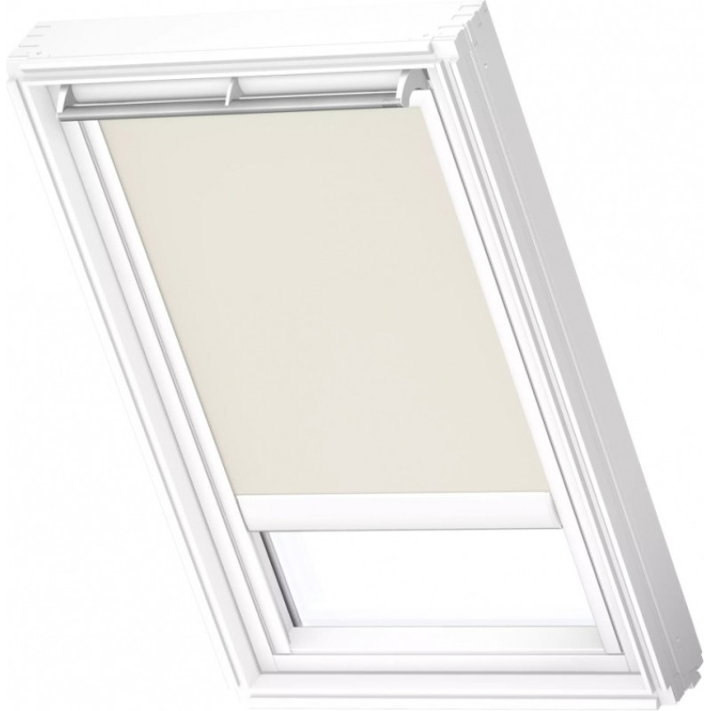 Velux DML Gaismu necaurlaidīgas jumta logu žalūzijas ar elektrisko vadību, ar baltām sliedēm, PK08, 94x140cm, bēšas