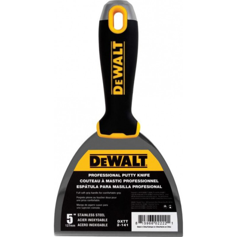 Dewalt Apdares špakteļlāpsta, nerūsējošā tērauda, ar Soft Grip rokturi, 127mm