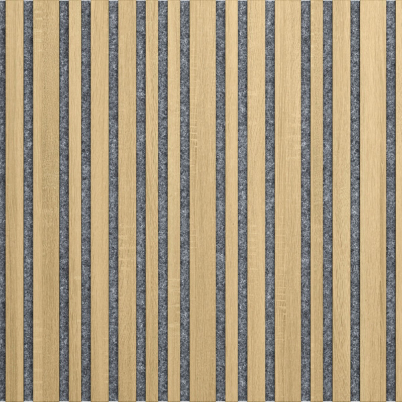 Illi Tremolo Akustiskais sienas panelis, finierēts, pelēks filcs, 600x600x18mm, ozols
