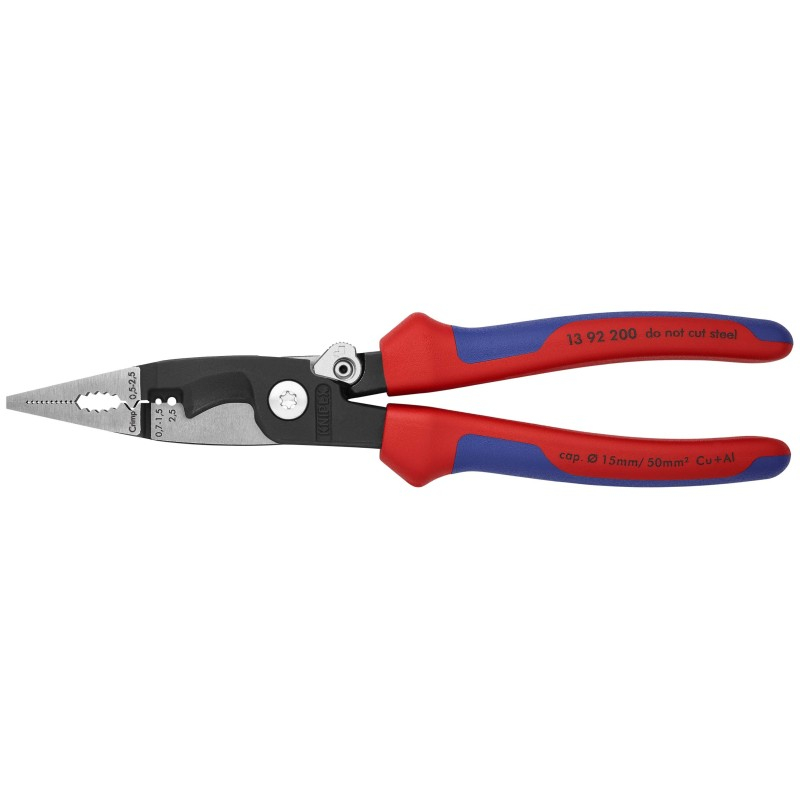 Knipex Elektroinstalāciju knaibles 200 mm, daudzkomponentu rokturis, Knipex