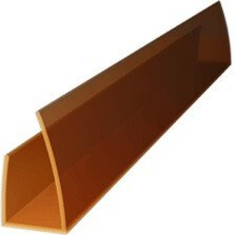 Nobeiguma profils polikarbonāta loksnēm PC-U  4-6 mm; Bronza, 6300mm / m