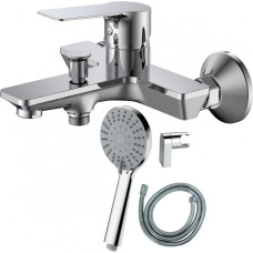 AB Jaucējkrāns vannas AB BRUCE, ar dušas komplektu, hromēts