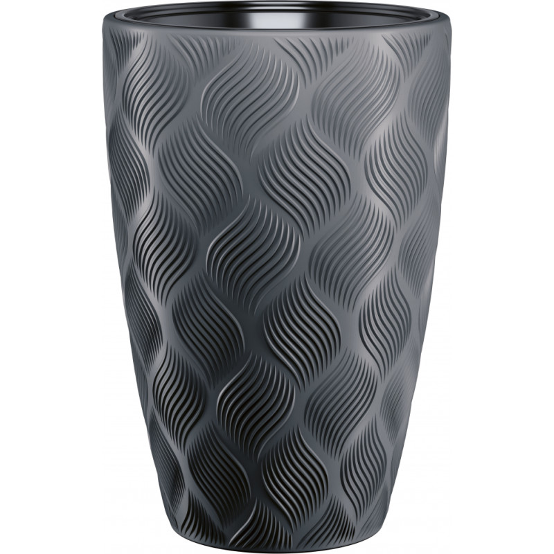 Form Plastic Puķu pods Flow Slim 30cm 24L, melns