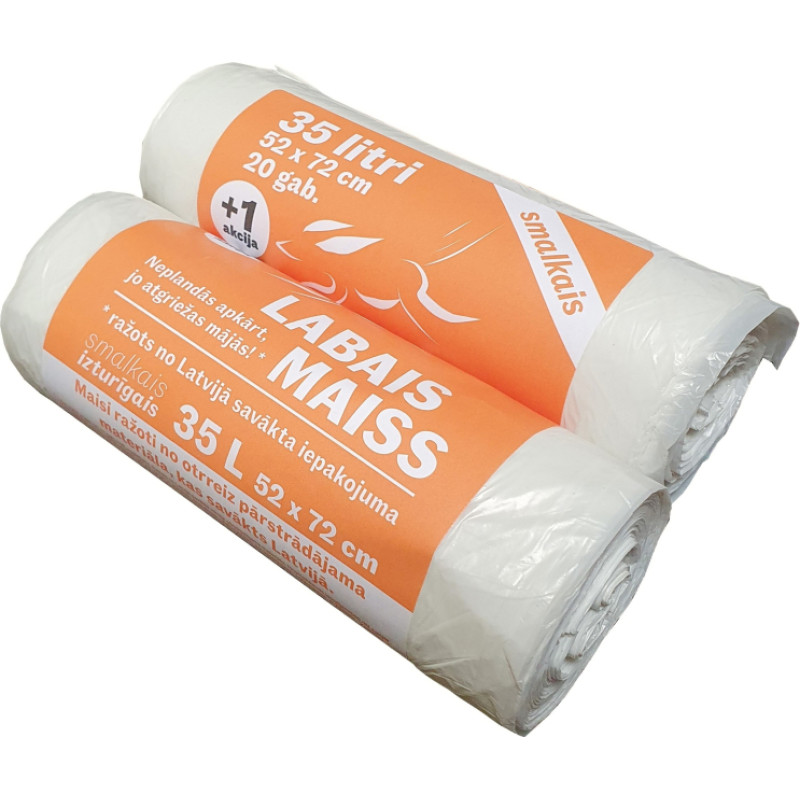 Labais Maiss Atkritumu maisi 35L 20+1gb 10mkr balti (50)