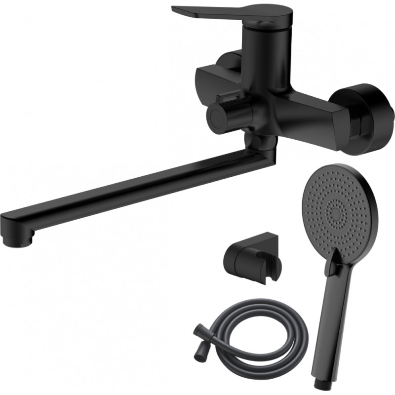 AB Jaucējkrāns vannas AB JOSE GS, ar dušas kompl., melns