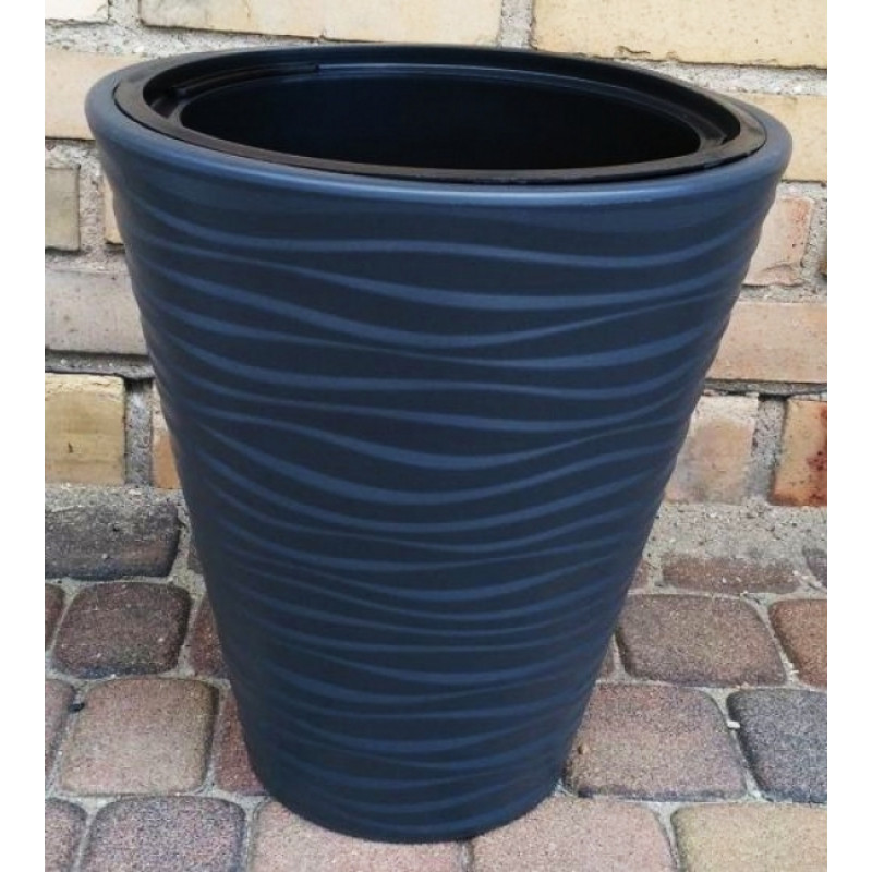 Form Plastic Puķu pods SAHARA 30cm 14.6L,  melns