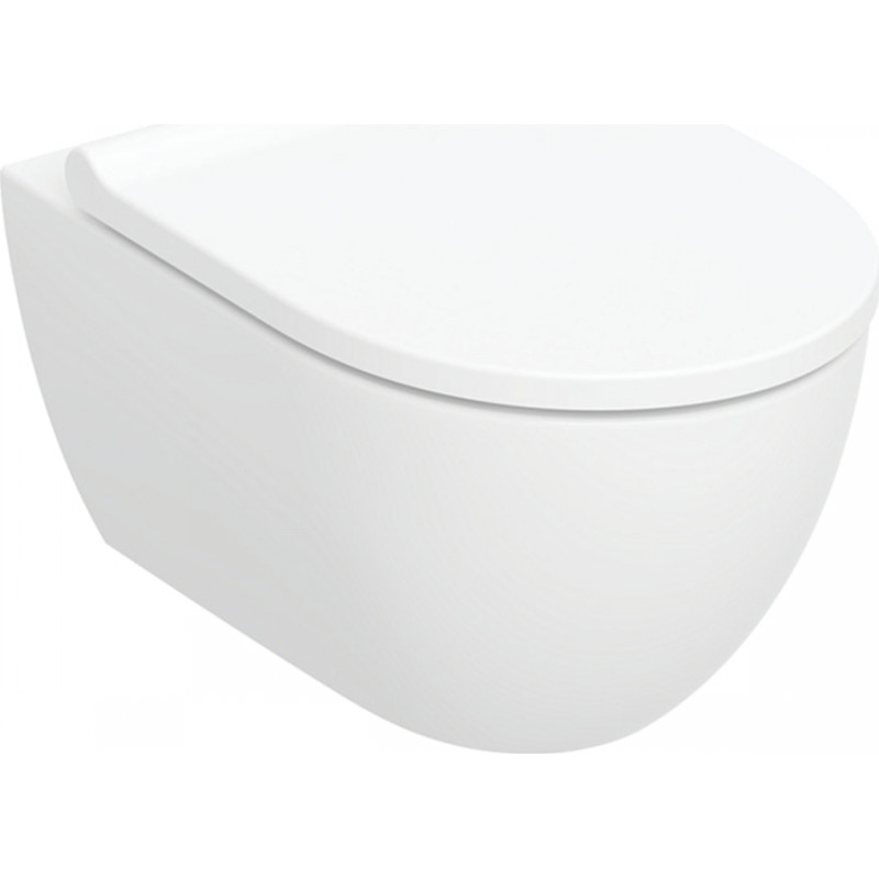 Geberit Acanto Tualetes pods ar SC vāku, stiprināms pie sienas, Turboflush, 530x360mm, balts