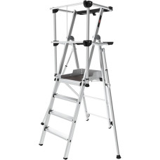 Altrex Kāpnes ar drošības nožogojumu ALTREX Rolshield, 4 pakāpju