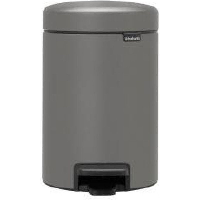 Brabantia atkritumu tvertne ar pedāli NewIcon, 3l, mineral concrete grey