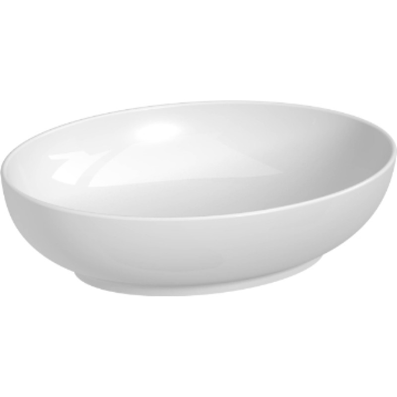 Jika izlietne Astra Oval ar keramisko izplūdes vāciņu, 520x400 mm, uz virsmas, balta