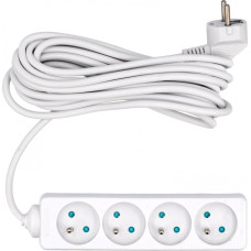 Vorel Pagarinātājs ar zemējumu 4 kontaktligzdām, VOREL, 72509, 5 m, balts