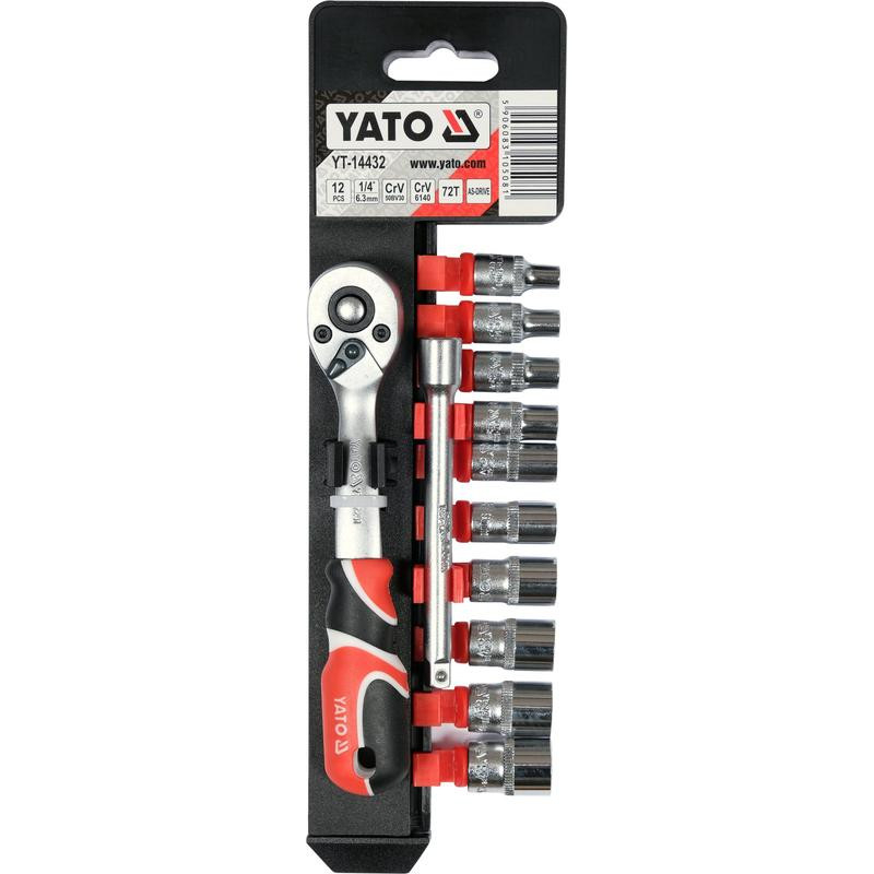 Yato 12 gab. muciņu komplekts 1/4