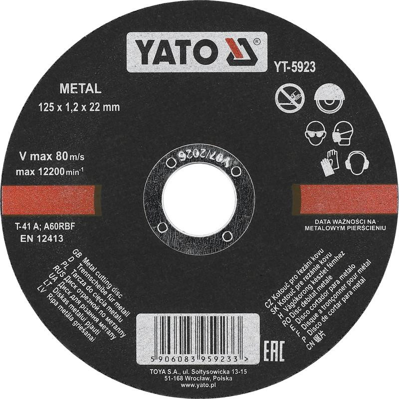 Yato Metāla Griezējdisks 125X1.2X22mm YT-5923 YATO