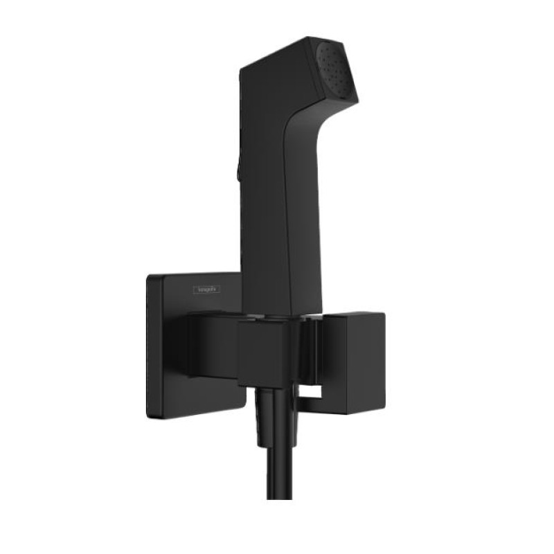 Hansgrohe iebūvējamā rokas duša Bidette 1jet S EcoSmart+, ar vadu 1250 mm un turētāju, matēta melna