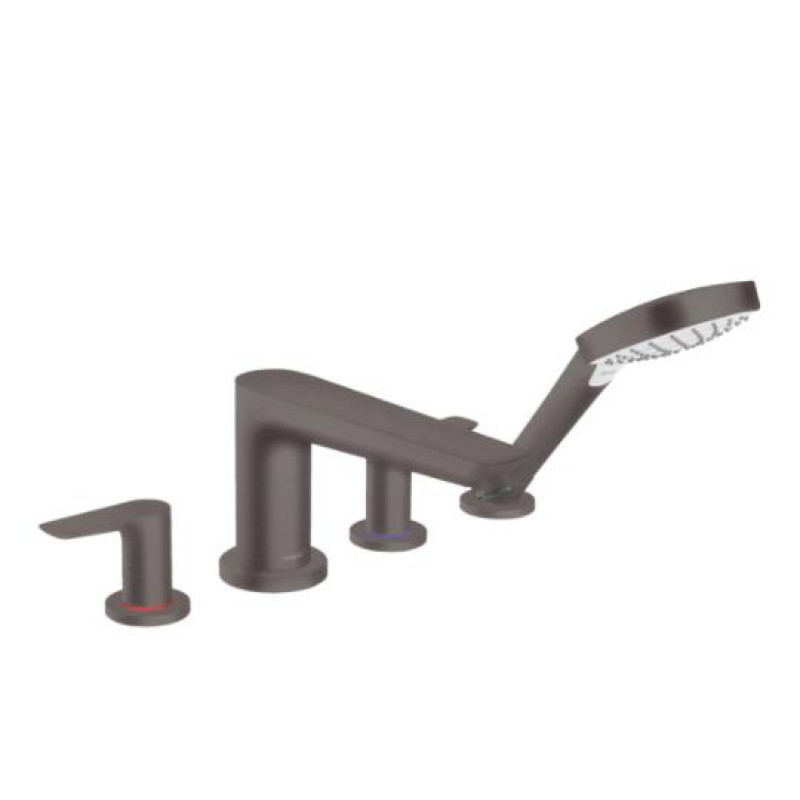 Hansgrohe vannas maisītāja Talis E virsapmetuma daļa, 4 caurumu, uz virsmas, brushed black chrome