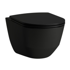 Laufen pods ar QR/SC slim vāku Pro rimless, stiprināms pie sienas, 360x530 mm, matēts melns