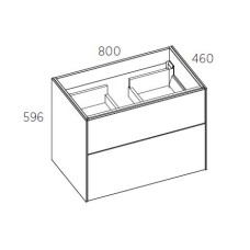 Balteco izlietnes skapītis Vida, 800x460 mm, h=596 mm, balts