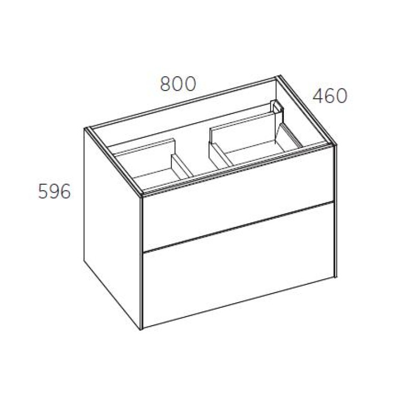 Balteco izlietnes skapītis Vida, 800x460 mm, h=596 mm, balts